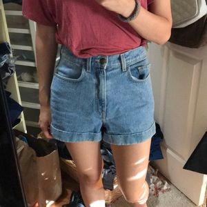 American apparel denim high waisted shorts